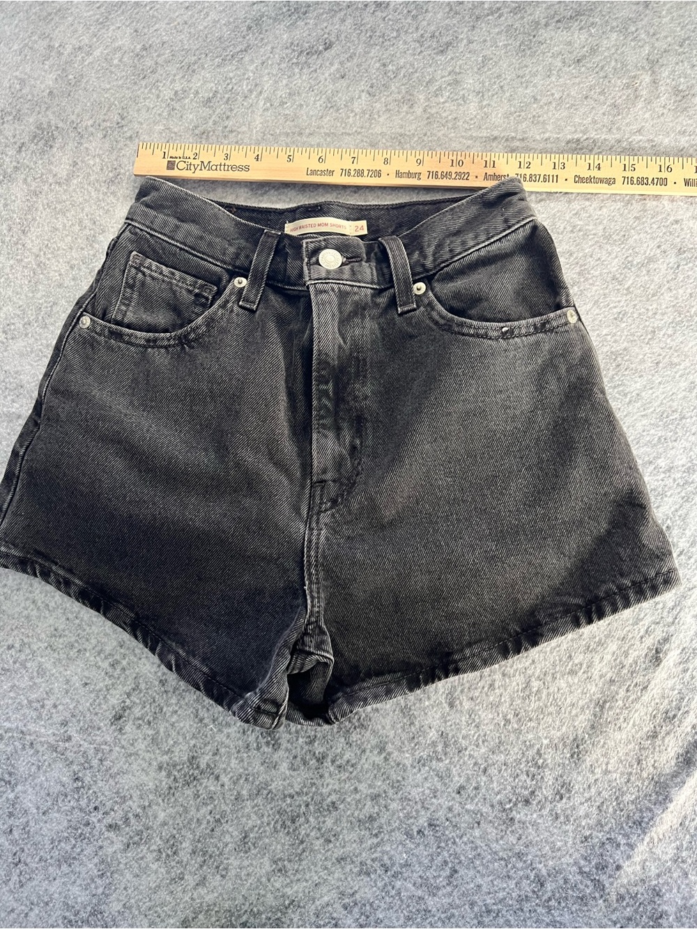 Levi's Black High-Rise Denim Shorts